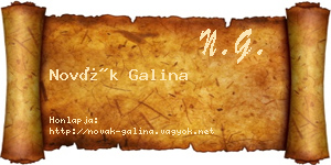 Novák Galina névjegykártya